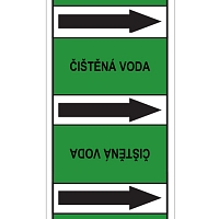 Značení potrubí, čištěná voda